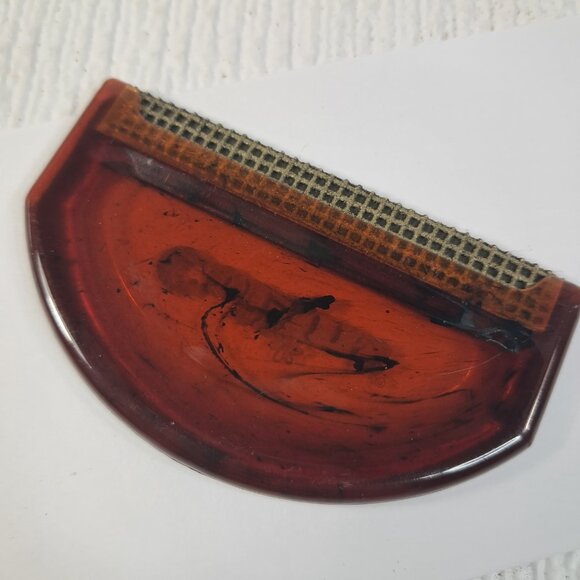 Collins Fabric and Sweater Comb D-Fuzz-It brown faux tortoiseshell Vintage - Picture 3 of 8